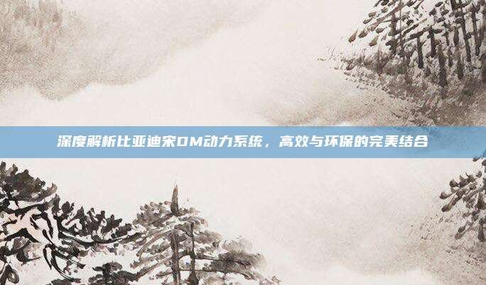 深度解析比亚迪宋DM动力系统,高效与环保的完美结合