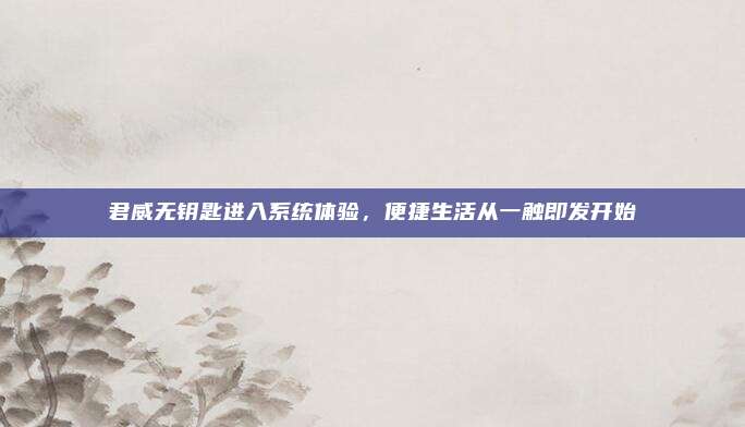 君威无钥匙进入系统体验,便捷生活从一触即发开始