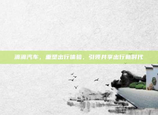 滴滴汽车,重塑出行体验,引领共享出行新时代