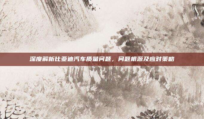 深度解析比亚迪汽车质量问题,问题根源及应对策略