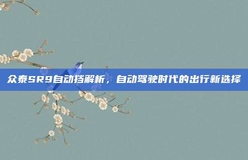 众泰SR9自动挡解析,自动驾驶时代的出行新选择