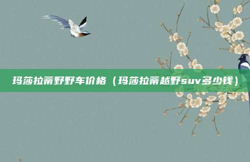 玛莎拉蒂野野车价格（玛莎拉蒂越野suv多少钱）