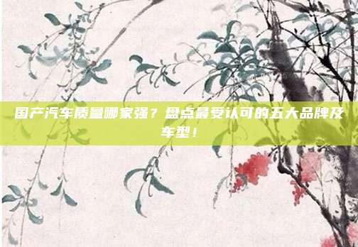 国产汽车质量哪家强?盘点最受认可的五大品牌及车型!
