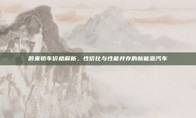 蔚来轿车价格解析,性价比与性能并存的新能源汽车