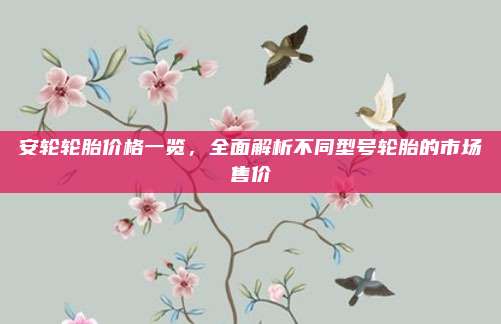 安轮轮胎价格一览,全面解析不同型号轮胎的市场售价