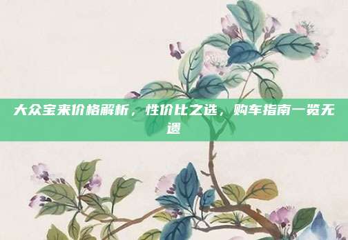 大众宝来价格解析,性价比之选,购车指南一览无遗