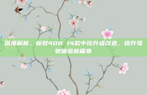 深度解析,标致408 14款中控升级改造,提升驾驶体验新篇章