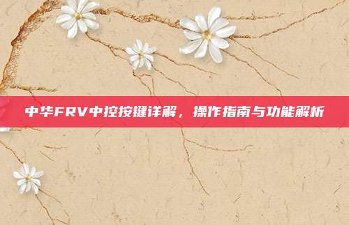 中华FRV中控按键详解，操作指南与功能解析