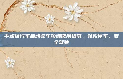 手动挡汽车自动驻车功能使用指南,轻松停车,安全驾驶
