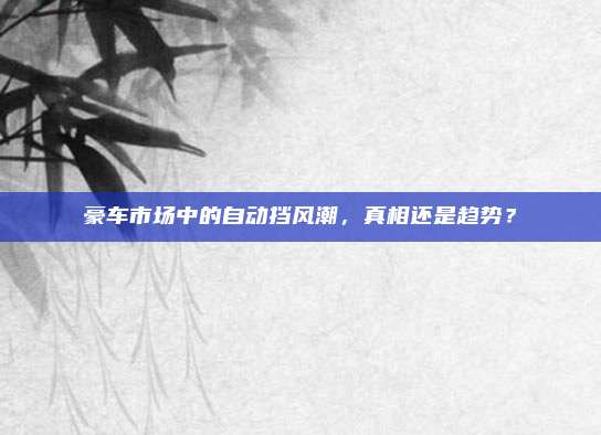 豪车市场中的自动挡风潮,真相还是趋势?