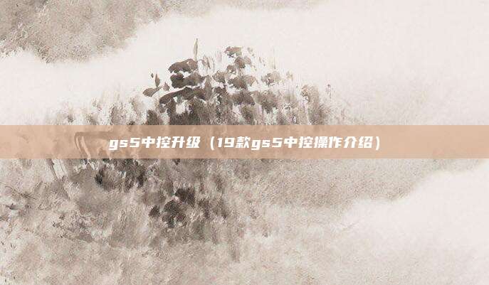 gs5中控升级（19款gs5中控操作介绍）