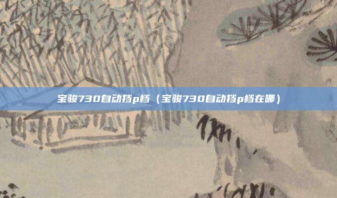 宝骏730自动挡p档（宝骏730自动挡p档在哪）