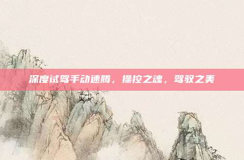 深度试驾手动速腾,操控之魂,驾驭之美