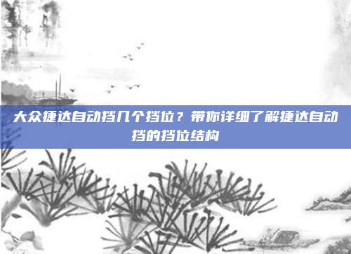 大众捷达自动挡几个挡位?带你详细了解捷达自动挡的挡位结构