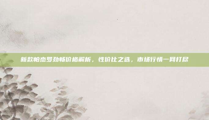 新款帕杰罗劲畅价格解析,性价比之选,市场行情一网打尽