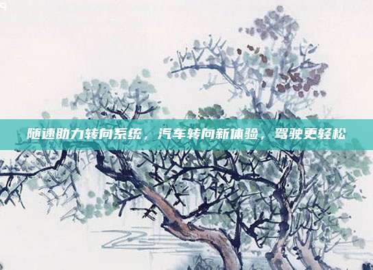 随速助力转向系统,汽车转向新体验,驾驶更轻松