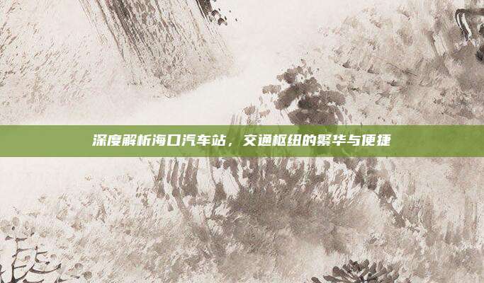 深度解析海口汽车站,交通枢纽的繁华与便捷