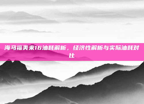 海马福美来16油耗解析,经济性解析与实际油耗对比