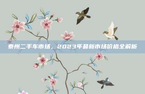 泰州二手车市场,2023年最新市场价格全解析