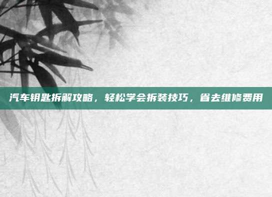 汽车钥匙拆解攻略,轻松学会拆装技巧,省去维修费用