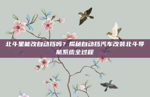 北斗星能改自动挡吗?揭秘自动挡汽车改装北斗导航系统全过程
