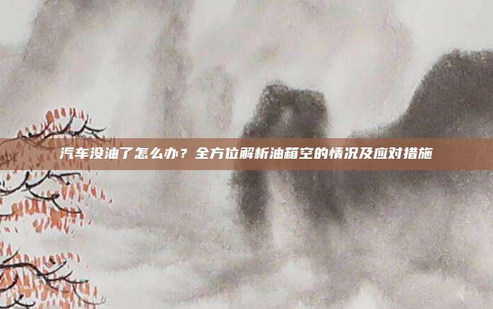 汽车没油了怎么办?全方位解析油箱空的情况及应对措施