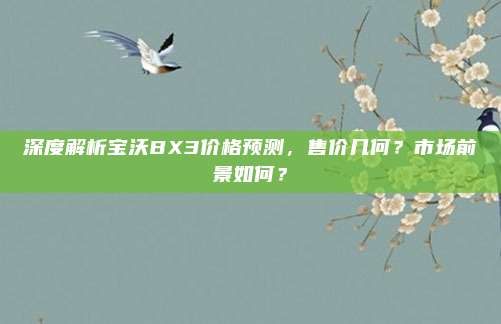 深度解析宝沃BX3价格预测,售价几何?市场前景如何?