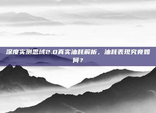 深度实测思域2.0真实油耗解析,油耗表现究竟如何?
