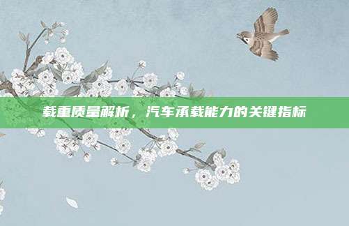 载重质量解析,汽车承载能力的关键指标