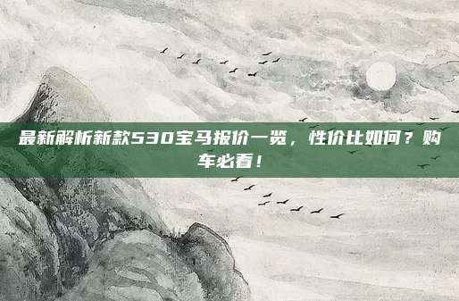 最新解析新款530宝马报价一览,性价比如何?购车必看!