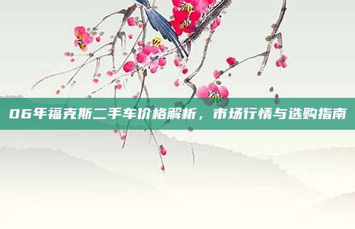 06年福克斯二手车价格解析,市场行情与选购指南