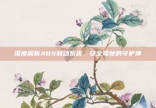 深度解析ABS制动系统,安全驾驶的守护神