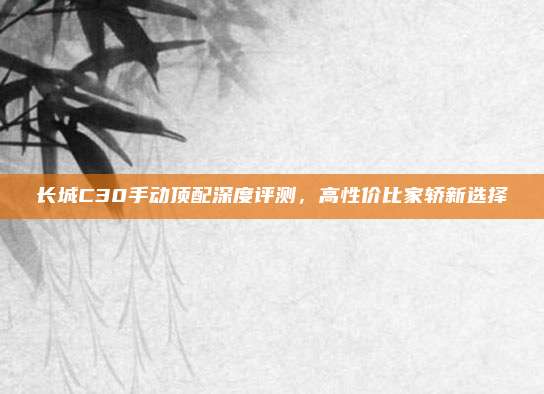 长城C30手动顶配深度评测,高性价比家轿新选择