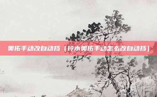 奥拓手动改自动挡（铃木奥拓手动怎么改自动挡）