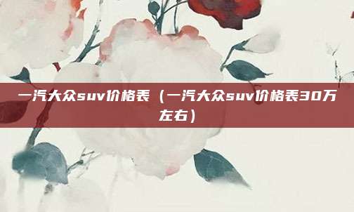 一汽大众suv价格表(一汽大众suv价格表30万左右)