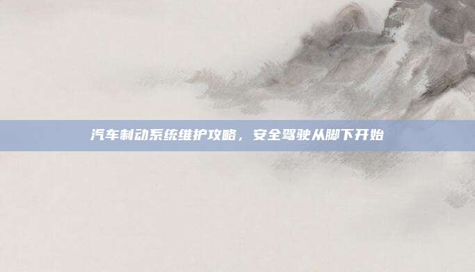 汽车制动系统维护攻略,安全驾驶从脚下开始