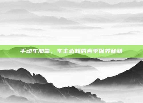 手动车加氟,车主必知的春季保养秘籍
