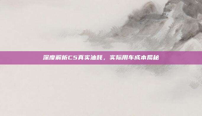 深度解析C5真实油耗，实际用车成本揭秘