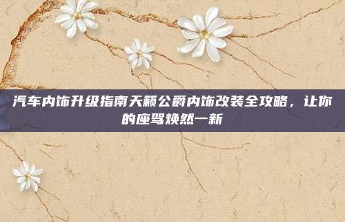 汽车内饰升级指南天籁公爵内饰改装全攻略,让你的座驾焕然一新