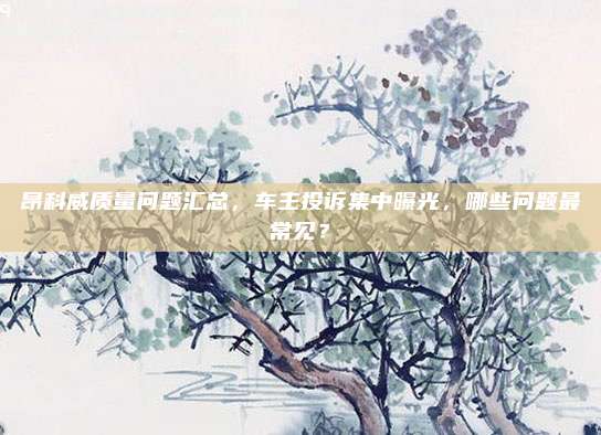 昂科威质量问题汇总,车主投诉集中曝光,哪些问题最常见?
