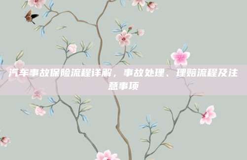 汽车事故保险流程详解,事故处理、理赔流程及注意事项