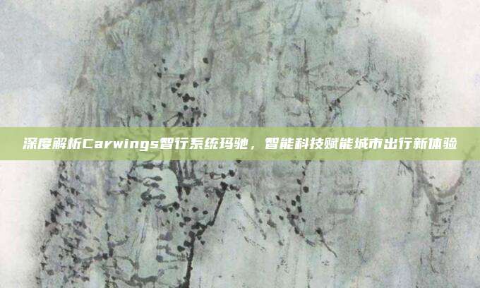 深度解析Carwings智行系统玛驰,智能科技赋能城市出行新体验