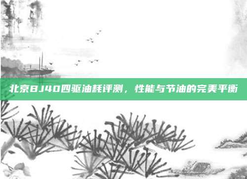 北京BJ40四驱油耗评测,性能与节油的完美平衡