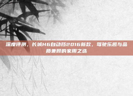 深度评测,长城H6自动挡2016新款,驾驶乐趣与品质兼顾的家用之选