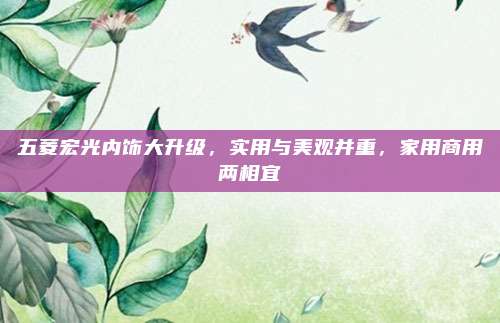 五菱宏光内饰大升级,实用与美观并重,家用商用两相宜