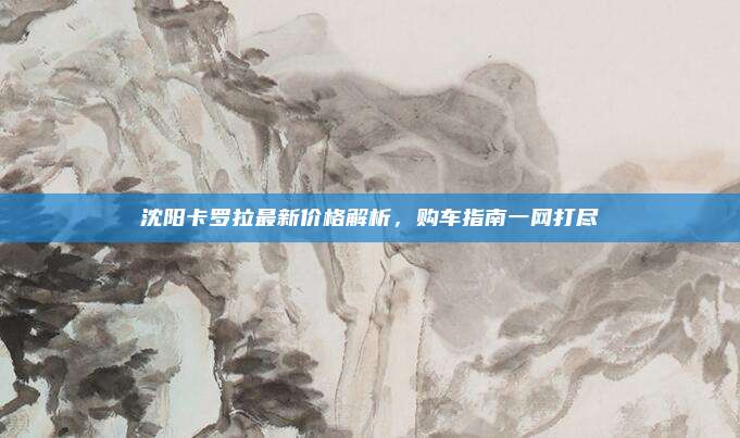 沈阳卡罗拉最新价格解析，购车指南一网打尽