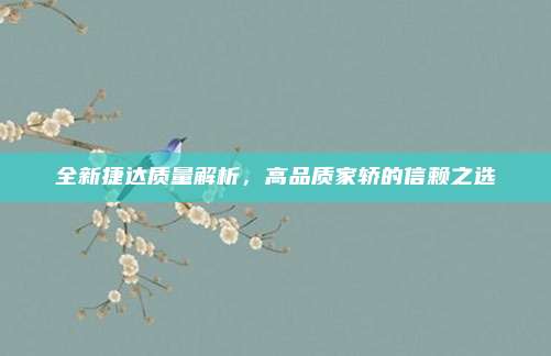 全新捷达质量解析,高品质家轿的信赖之选