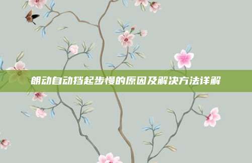 朗动自动挡起步慢的原因及解决方法详解