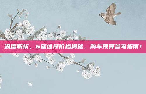 深度解析,6座途昂价格揭秘,购车预算参考指南!