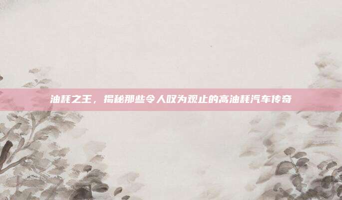 油耗之王,揭秘那些令人叹为观止的高油耗汽车传奇
